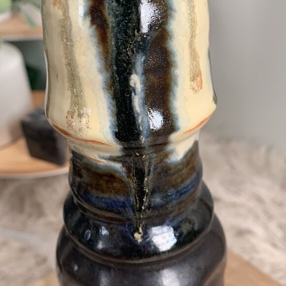 Handmade Pottery Drip Glaze Stonewear Vase - Picture 12 of 17